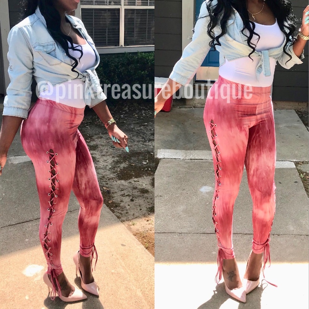 Marble tie up pants